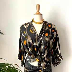 R13 Leopard Pajama Top